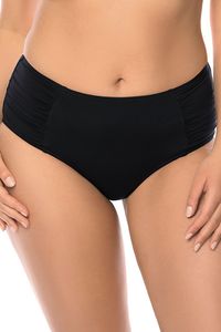 Vivisence 3002 bikinislips dame bademode musterlos gerafft hoher bund setteil eu, schwarz, 46