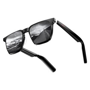 Drahtlose Bluetooth-Audio-Sonnenbrille Intelligente Brille mit Mikrofon polarisierten Brillengläsern für Männer & Frauen - Grobe Rahmen Schwarz