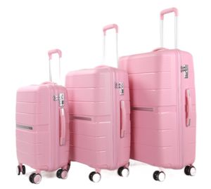 Reisekoffer Koffer 3 tlg Set Trolley Kofferset Handgepäck Polypropylen Gepäck Pink