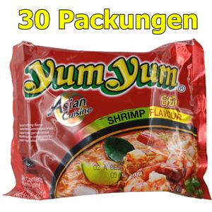 Yum Yum Shrimp 30er Pack (30 x 60g) instant Nudeln asiatische Nudelsuppe Garnelengeschmack