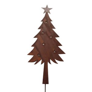 UNUS® Weihnachtsbaum mit Stern Rostoptik Gartendeko Metallstecker Gartendeko
