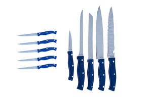 Messerset Das Blaue Wunder mit Universalmesser Kochmesser Brotmesser und 6 Steakmesser