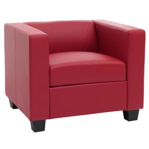 Sessel Loungesessel Lille  Leder, rot