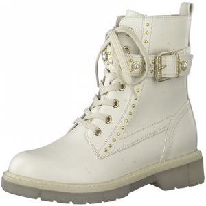 MARCO TOZZI Damen Schnürbooty Stiefeletten Reißverschluss Nieten 2-25230-28, Größe:41 EU, Farbe:Beige