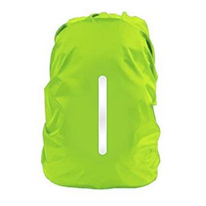Regenschutz für Rucksäcke Schulranzen(25-70L), Wasserdichter Rucksack Regenhülle Regencape mit Reflektoren  für Wandern, Camping, Radfahren (Fluoreszierendes Grün, L)