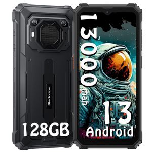 Blackview BV6200 Pro(4GB+128GB) Outdoor Handy Ohne Vertrag, Android 13 Outdoor Smartphone mit 13000mAh Akku, Helio P35 2.3Ghz Octa Core, 13MP+8MP 6.56" HD+ Baustellenhandy, Dual 4G 98DB Lautsprecher