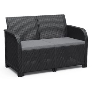 Keter Garden 2-Sitzer Sofa Rosalie Graphitgrau