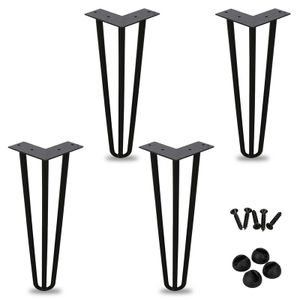 karpal 4er Set,Hairpin Legs,20 cm,3 Streben,schwarz, Tischbeine aus Stahl