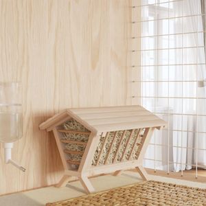 vidaXL Heuraufe für Kaninchen 44x33x33 cm Massivholz Tanne