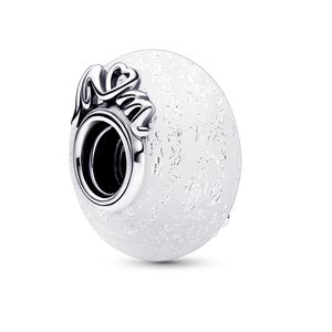 Pandora 792655C00 Silber Charm Glitzern Weißes Muranoglas