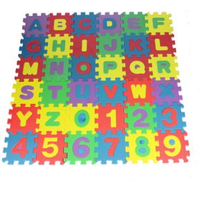 Schutzmatten, Puzzlematten, Kinderteppiche mit Buchstaben und Zahlen, rutschfeste Spielmatten - 36 Baby- und Kleinkindspielteppiche