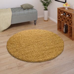 TT Home Teppich Hochflor Wohnzimmer Shaggy Soft Und Flauschig Moderne Unifarbene Designs Größe 120 cm Rund