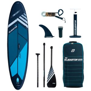 SUP Gladiator Pro 10'6 Aufblasbares Stand Up Paddle Board | 320 x 81 x 12 cm | Surfboard für Einsteiger & Fortgeschrittene mit zubehör