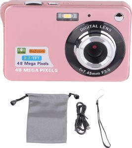 4K digitálna kamera 48MP 2,7 Zoll LCD displej 8x zoom Anti Shake Vlogging für Fotografie kontinuierliches Shooting Pink