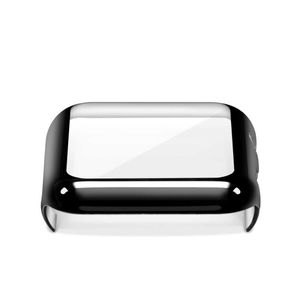 Schutzhülle für Apple Watch Serie 1, 2, 3, 4 Cover Case Bumper Schutz Hülle mit Schutzglas Displayschutz für iWatch Ultra-Thin, Farbe:Schwarz, Apple Watch Modell:Series 4, Größe Watch:40 mm