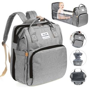 Dětský přebalovací batoh, velká kapacita, vodotěsné multifunkční tašky na pleny, cestovní taška, šedá