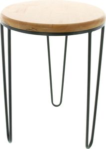 Beistelltisch Retro Metall schwarz Holz Ø 33x46cm – Pflanzentisch