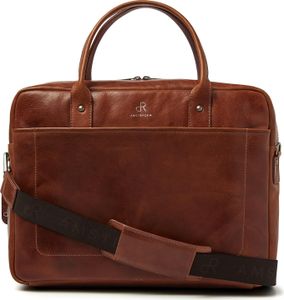 dR Amsterdam Arbeitstasche | Business-Leder-Arbeitstasche | Laptop-Tasche | Herren-Laptoptasche | Laptop-Tasche 15,6 Zoll | Milan - 283755 Cognac