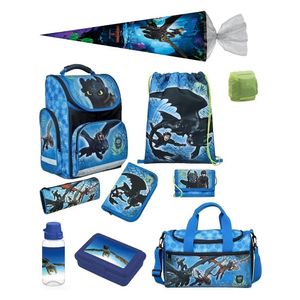 Schulranzen 1. Klasse für Jungen und Mädchen · Dragons Schultasche Drachen · ergonomisch & leicht · 10tlg. Set mit Schultüte