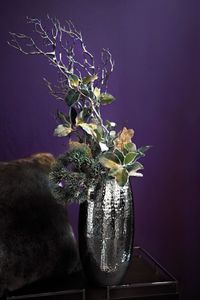 Fink Vase Africa silberfarben Eisen, vernickelt Höhe 40 cm