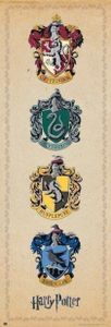 Harry Potter Langbahnposter 4 Häuserwappen 158 x 53 cm