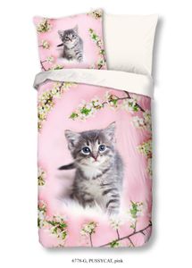 Good Morning Kinder Bettwäsche mit Katze - 135x200 cm - 100% Baumwolle