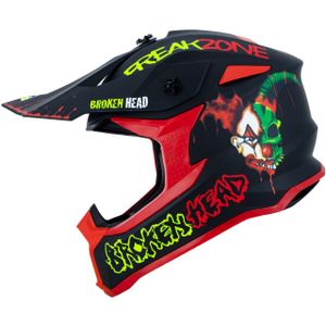 Motorradhelm Broken Head Motocross-Helm FreakZone Schwarz-Rot Größe: L (59-60 cm)