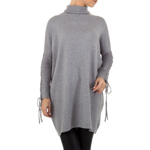 Ital-Design Damen Pullover & Strick Longpullover Grau