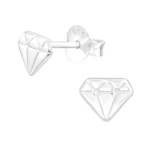 1 Paar Ohrringe Ohrstecker 925 Sterling Silber Diamant Edelstein
