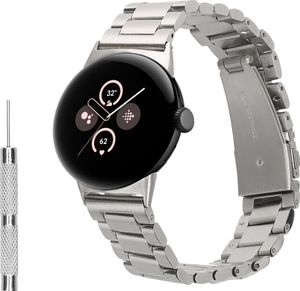kwmobile Edelstahl Uhrenarmband kompatibel mit Google Pixel Watch 2 / Pixel Watch 1 Ersatz Armband - Ersatzarmband für Smartwatch - 14 - 22 cm
