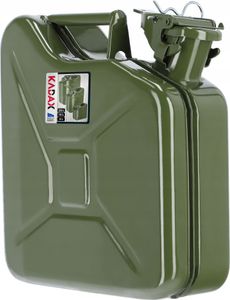 Kanister na benzín KADAX "Idre", oceľový kanister, rezervná nádrž, bez lievika, 5 l, zelený