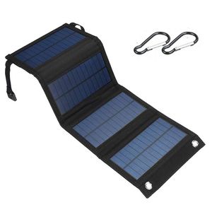 Solarpanels 20W Premium Monokristallines Faltbares Solarladegerät Kompatibel mit Solargeneratoren, Telefonen, Tablets, für Outdoor-AktivitätenColorBlack)