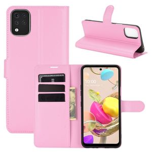 König Design Hülle kompatibel mit LG K42 Kunstleder Handyhülle - Handy Case Rosa