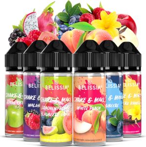 Belissia Shake and Make Set Greatest Hits - 6x10ml hochdosiertes Lebensmittelaroma + 120ml Schüttelflasche - Für Backen, Speisen, Getränke & Raumduft