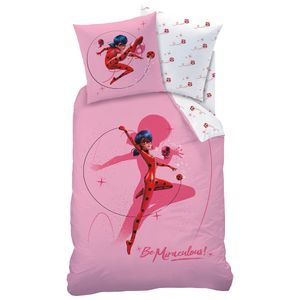 Miraculous Ladybug Bettwäsche 135x200 · Mädchen Bettwäsche Set (2tlg.) · Linon / Renforce mit Reißverschluss