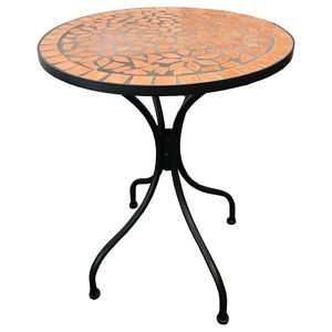 Mosaik Tisch Bistrotisch Gartentisch Balkontisch Ø60cm Terrakotta