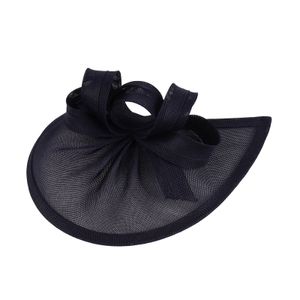 Eleganter Fascinator-Hut mit Schleifendekor und Haarreifen, süß, edel, dekorativ, Anti-Fall, Retro-Flachsimitat, Braut-Pillbox-Hut, Haarschmuck, Schwarz