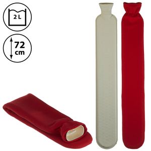Schlauch Wärmflasche in rot 2 Liter mit weichem Bezug, extra lang, f. Nacken Sch
