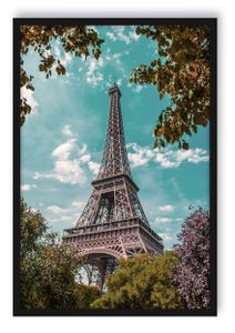 Eifelturm Paris Poster im Bilderrahmen / Format: 55x40cm / Kunstdruck gerahmt