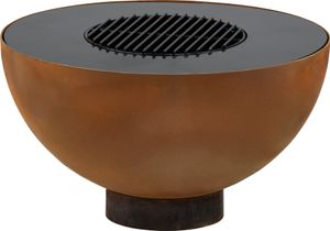 BBQ-Toro miska na oheň s grilem Ø 60 cm, rezavý vzhled, grilovací deska na oheň, venkovní ohniště