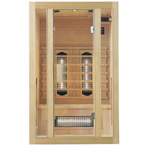 Juskys Infračervená sauna/termální kabina Nyborg S120V s plným spektrem, panelovým zářičem a dřevem Hemlock