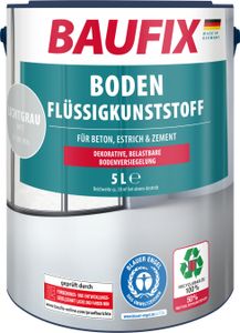 BAUFIX Boden-Flüssigkunststoff lichtgrau matt, 5 Liter, Beton- und Bodenfarbe