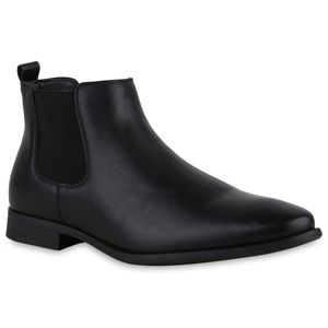 VAN HILL Warm Gefütterte Herren Chelsea Boots Schuhe 78691, Farbe: Schwarz, Größe: 46