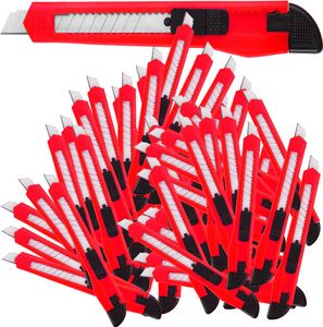 DEUBA® 50 x Teppichmesser Rasterautomatik Abbrechklinge 9mm Klingenbreite Cuttermesser Paketmesser Sicherheitsmesser