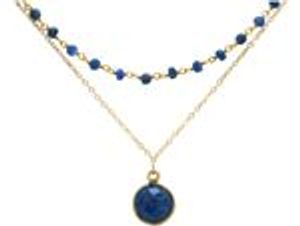 Gemshine Halskette Choker mit tiefblauen Saphiren und Anhänger in 925 Silber oder hochwertig vergoldet. Nachhaltig - Qualitätvoll -  Germany