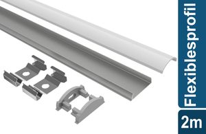 LED Aluminium Profil 2m BD Set Strip / Streifen 12 mm breit | Abdeckung mattiert