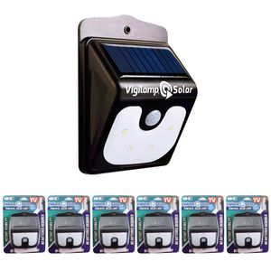 Vigilamp® Solar - 6er Set - Solarlampe mit Bewegungssensor, Außen Leuchte, Wandleuchte mit Bewegungssensor & Nachtlicht-Funktion, Sonnenenergie, 21 lm (Solarlampe Bewegungsmelder), Aus der TV Werbung