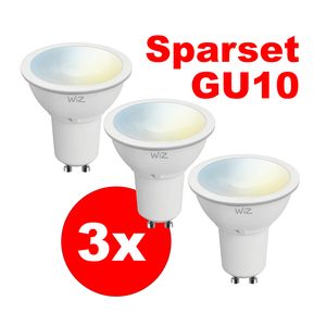 REV LED-Leuchtmittel WiZ SPARSET - GU10, 5,5W, 2.200 - 6.500K, WLAN, App-Steuerung, Alexa & Google-Assistant, 3er Set