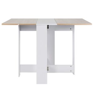 Klapptisch - Klapptisch  Esstisch Beistelltisch Schreibtisch Ablagefläche Tisch | 103x76x73.4cm Weiß + Eiche