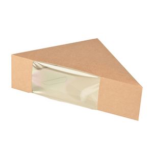 Papstar Sandwichboxen pure braun Pappe mit Sichtfenster 50 Stück